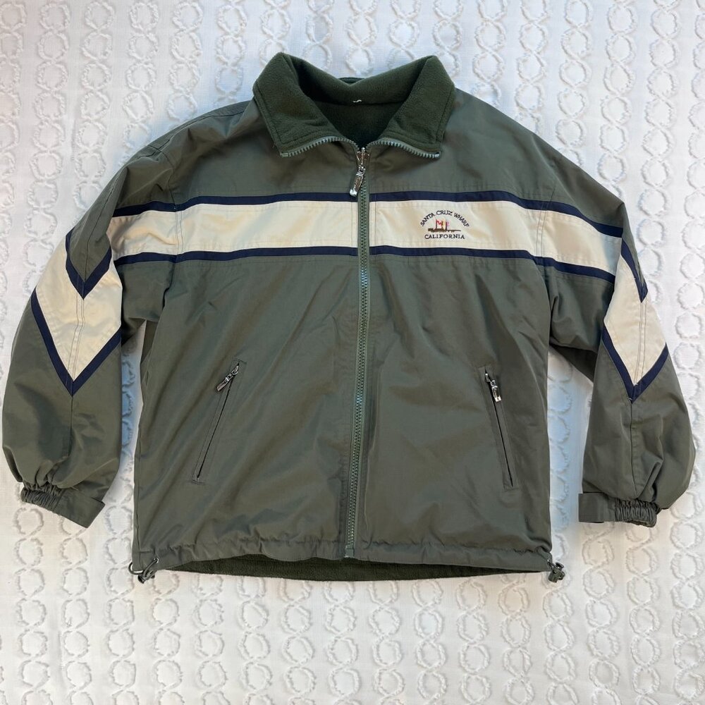 Vintage Emerson Reversible Jacket Size XL Santa Cruz Wharf California Green